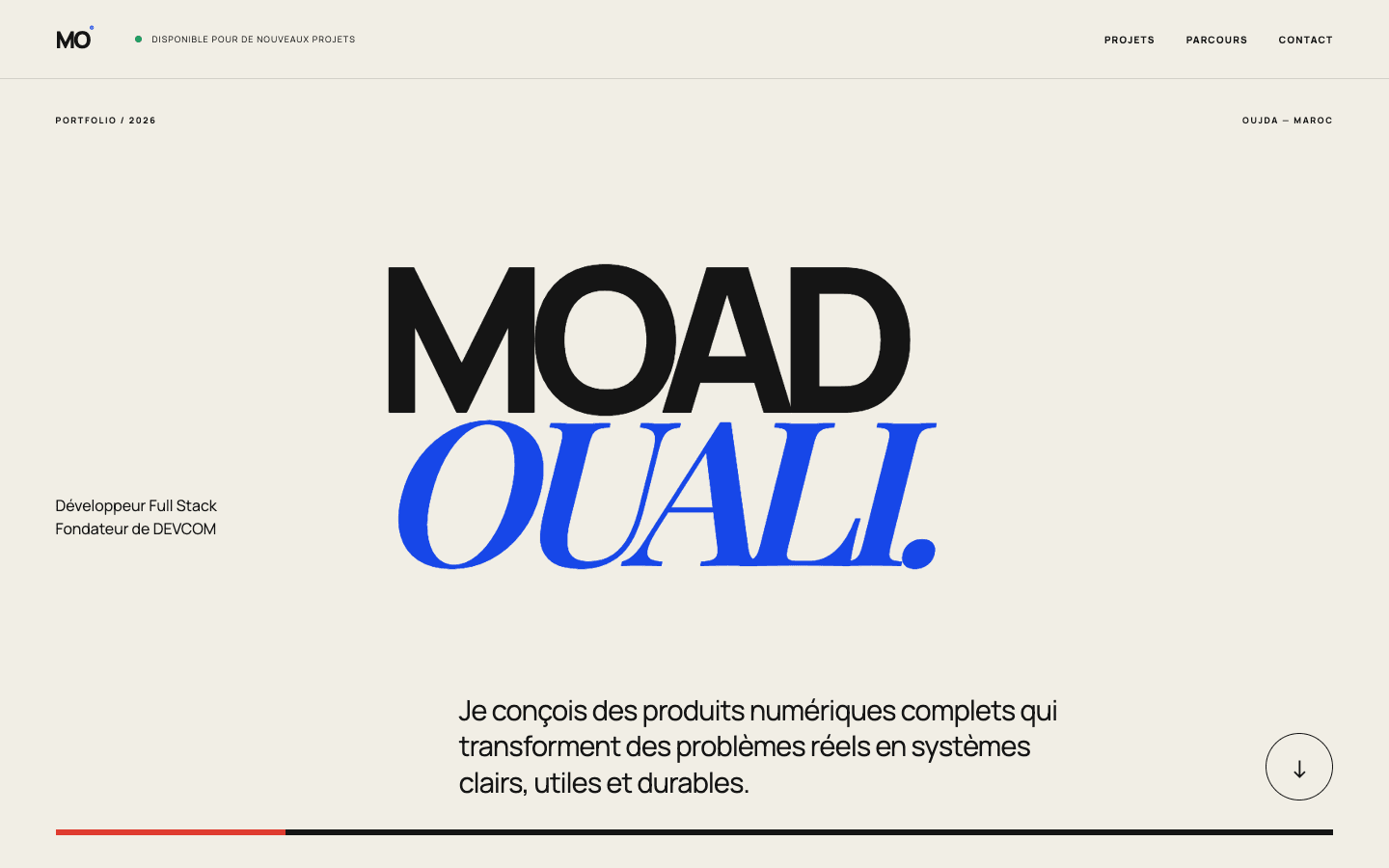 Aperçu réel du projet Portfolio Moad Ouali