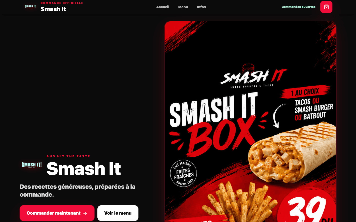 Aperçu réel du projet Smash It